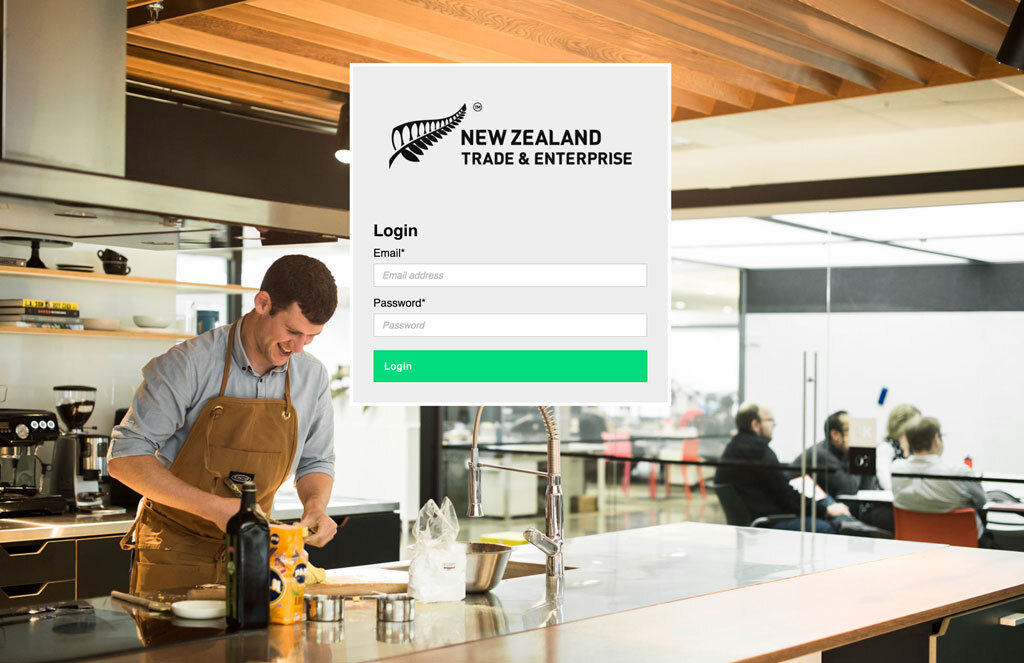 Sreenshot of NZTE Brandkit login page