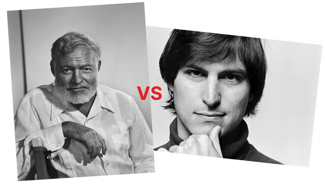 building a personal brand: hemingway vs jobs photo