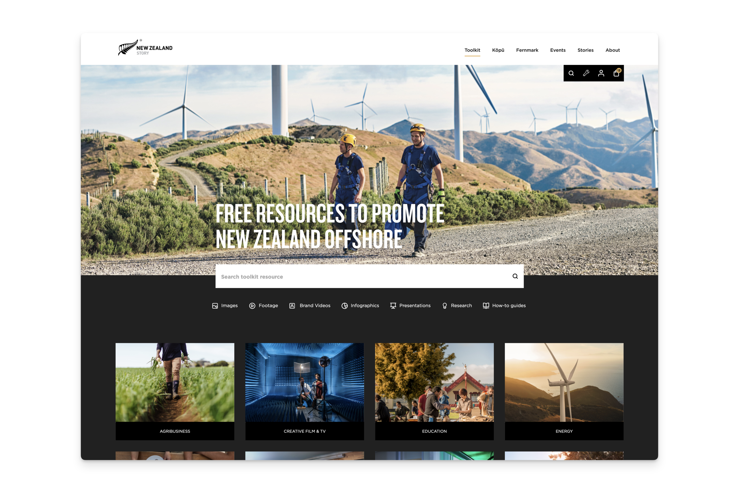 Screenshot NZ Story Toolkit home page