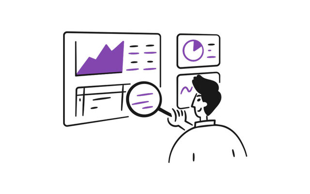 data analysis tools to grow your digital brand - graphic show a man analysing data