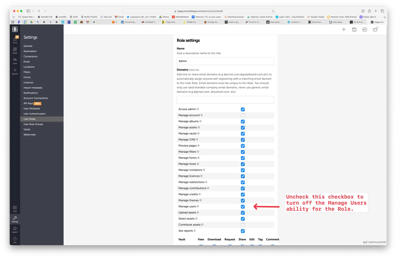bk2 user roles uncheck manage users ability