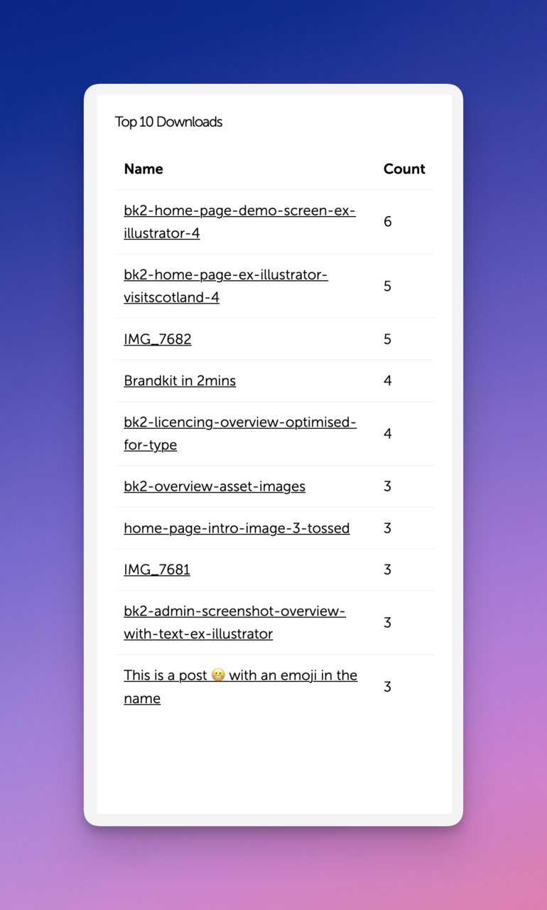 Screenshot Brandkit Dashboard