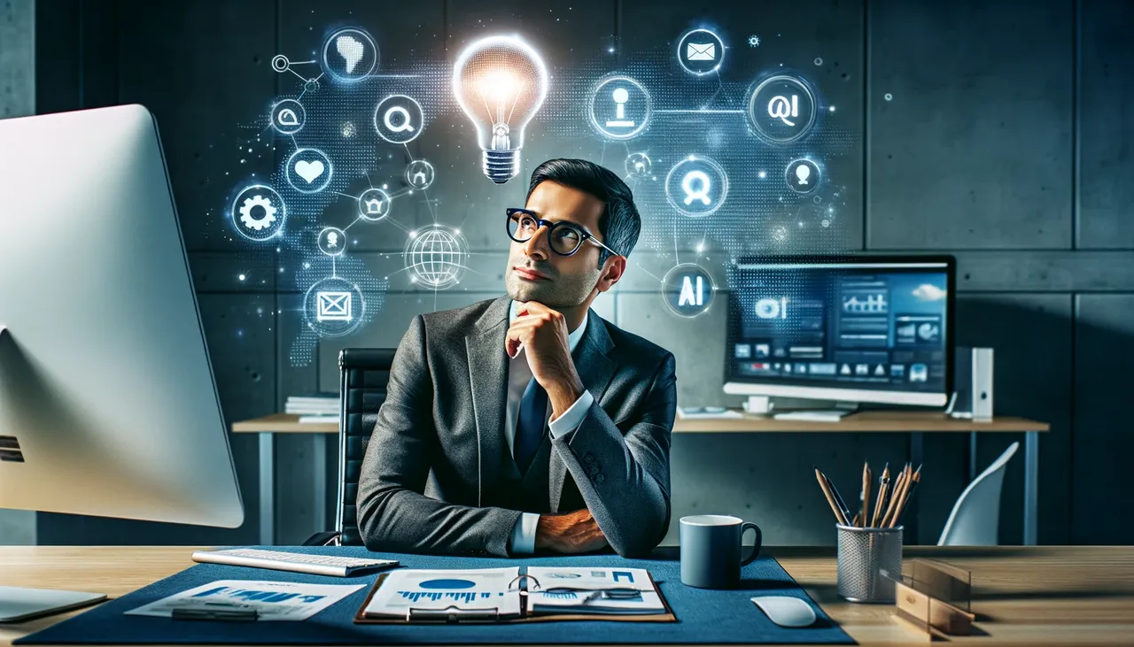 Brand Manager thinking about digital branding and ai
