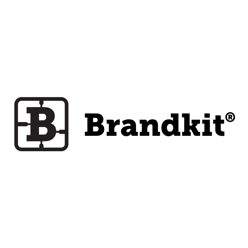 Brandkit horizontal logo lockup in black