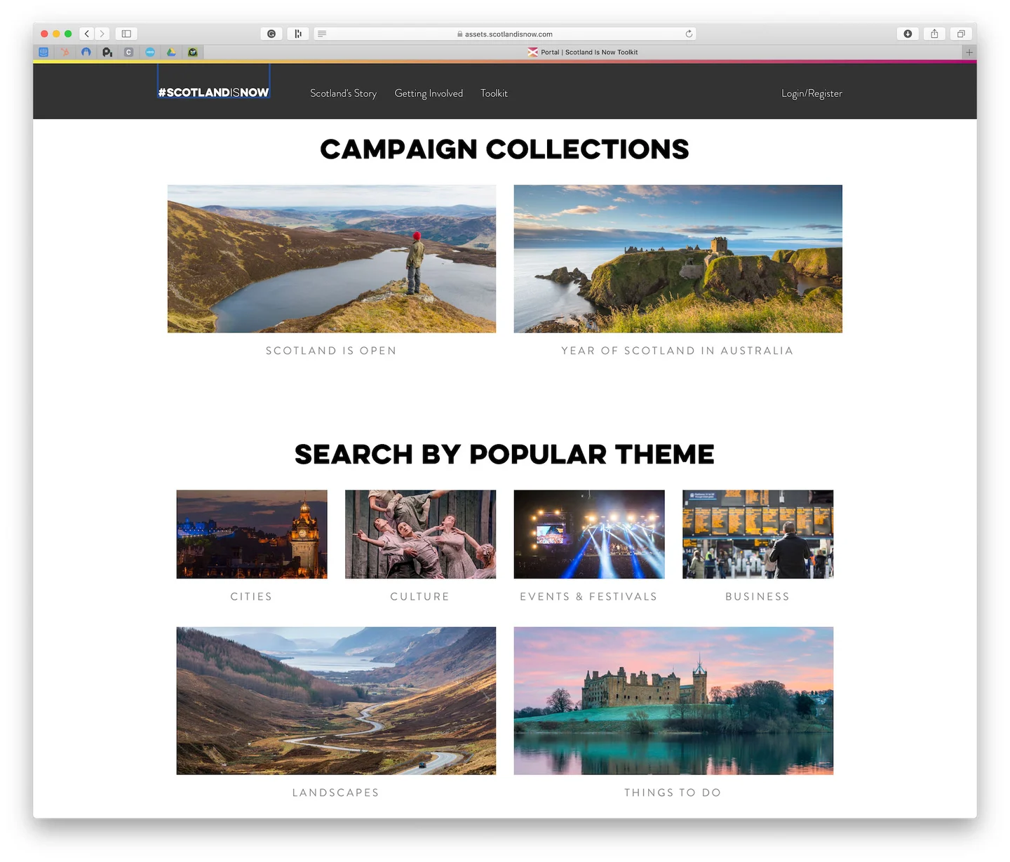 Screenshot showing in page widgets direct users to pre selected tag based selections